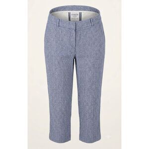 Chico's 100% Linen Coastal Nautical Preppy High Waist Breathable Summer Pants